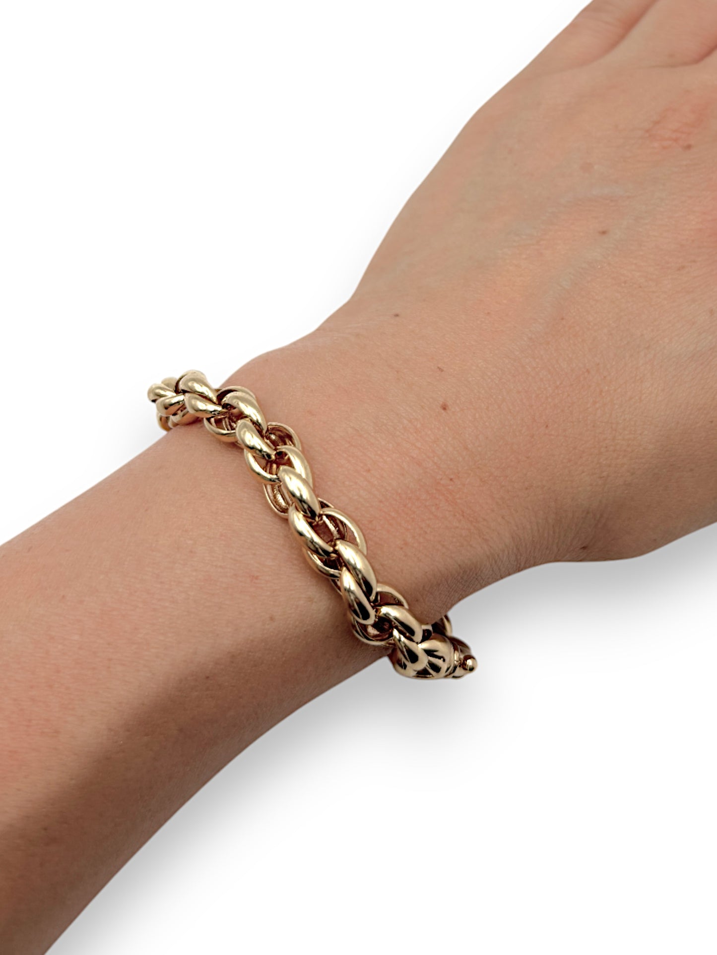 GOLD DEAL | 9ct Gold Roller Curb Bracelet 20cm long. Valuation $4,920. R # 253