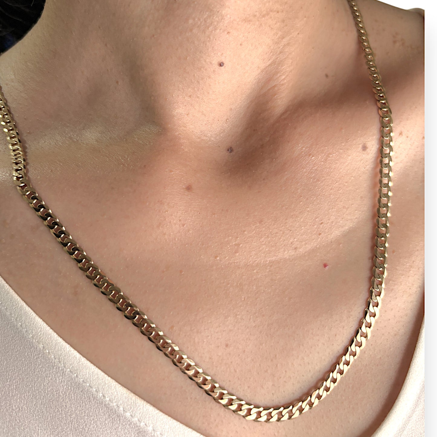 9ct Gold Curb Link Solid Chain 60cm long. Valuation $6,410. R # 256