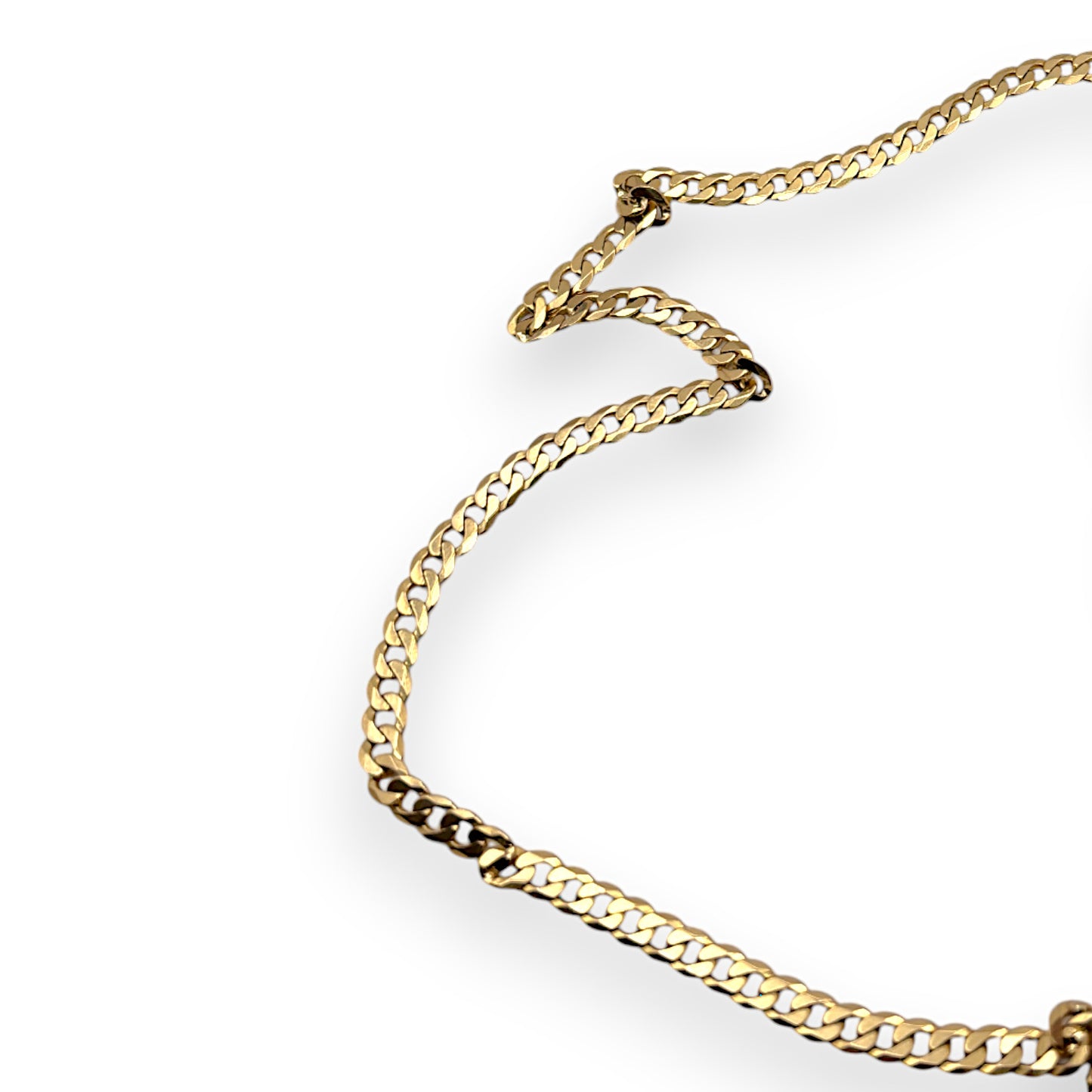 9ct Gold Curb Link Chain 70cm long, Valuation $4,970. R # 258