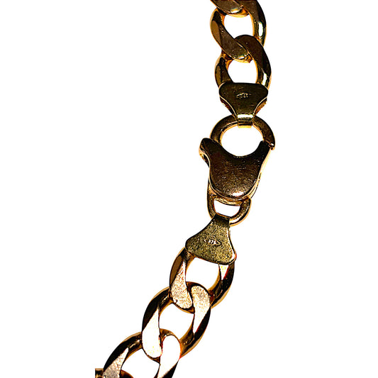 GOLD DEAL | 9ct Gold Solid Curb Link Bracelet 23cm Valuation $5,450