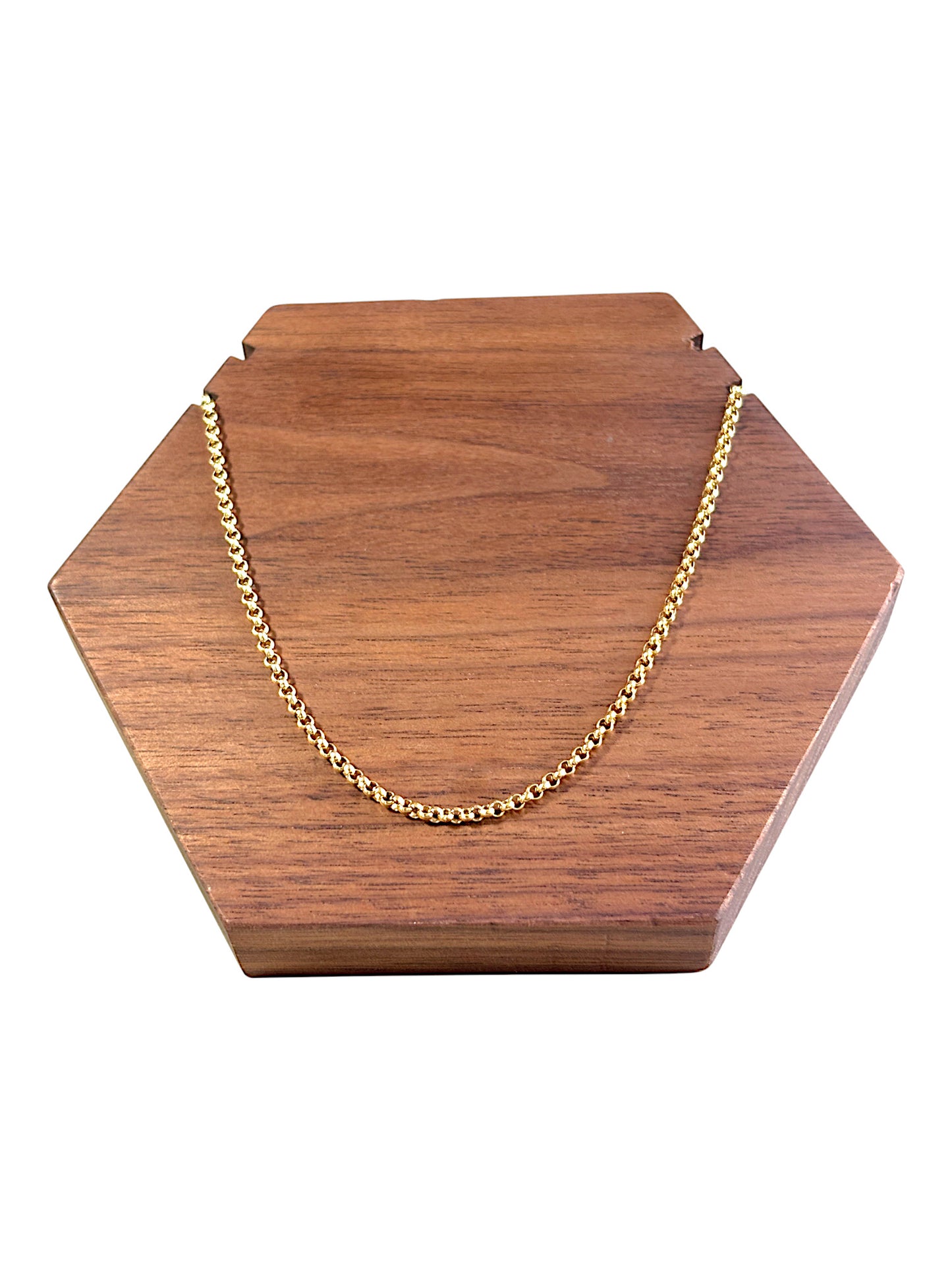 9ct Gold Round Link Solid Chain 46cm long. R # 263
