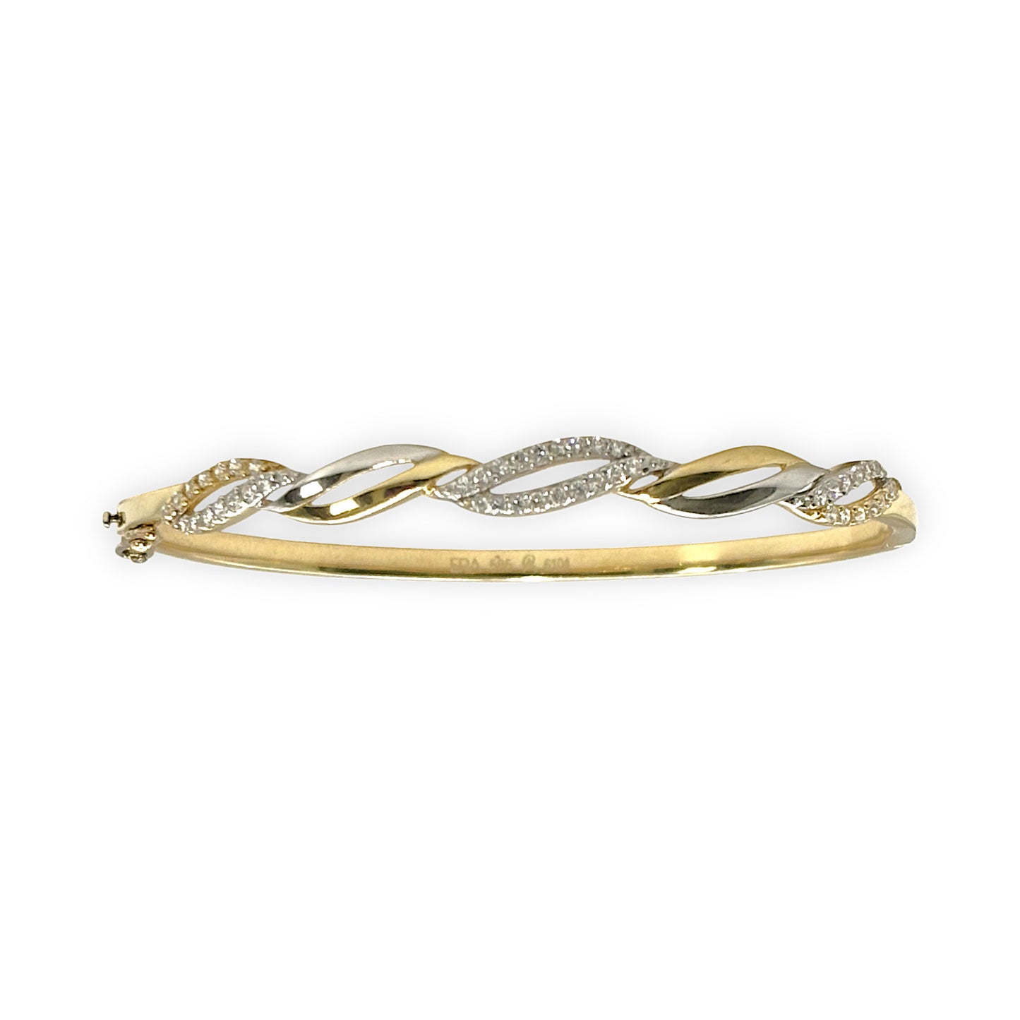 14K Gold Diamond Set Hinged Bangle, Valuation $4,000. R # 266