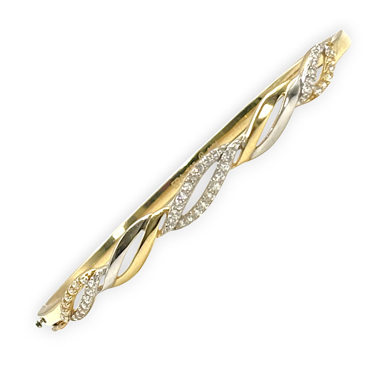 14K Gold Diamond Set Hinged Bangle, Valuation $4,000. R # 266