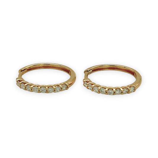 NZGD | 14ct Gold Aurelia Diamond 0.25ct Huggies 17.6mm