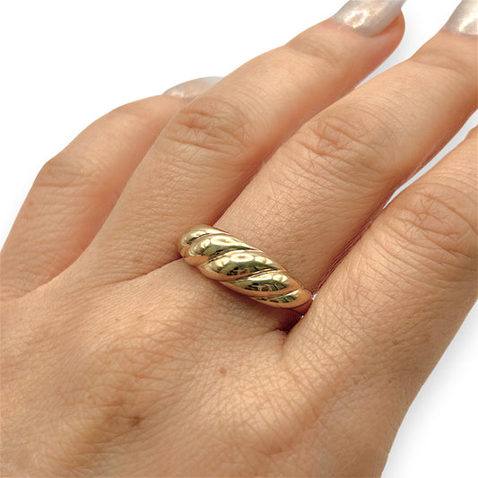 NZGD | 14ct Gold Aurelia Twist Band Ring Size S