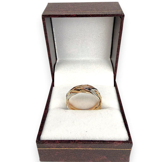 NZGD | 14ct Y/W Gold Two‑Tone Harmony Ring Size O