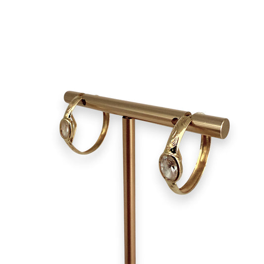 NZGD | 18ct Gold Royal CZ Hoop Earrings 21.1mm