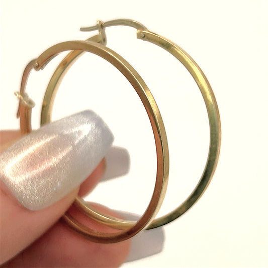 NZGD | 18ct Gold Solstice Refined Edge Hoop Earrings 36.5mm