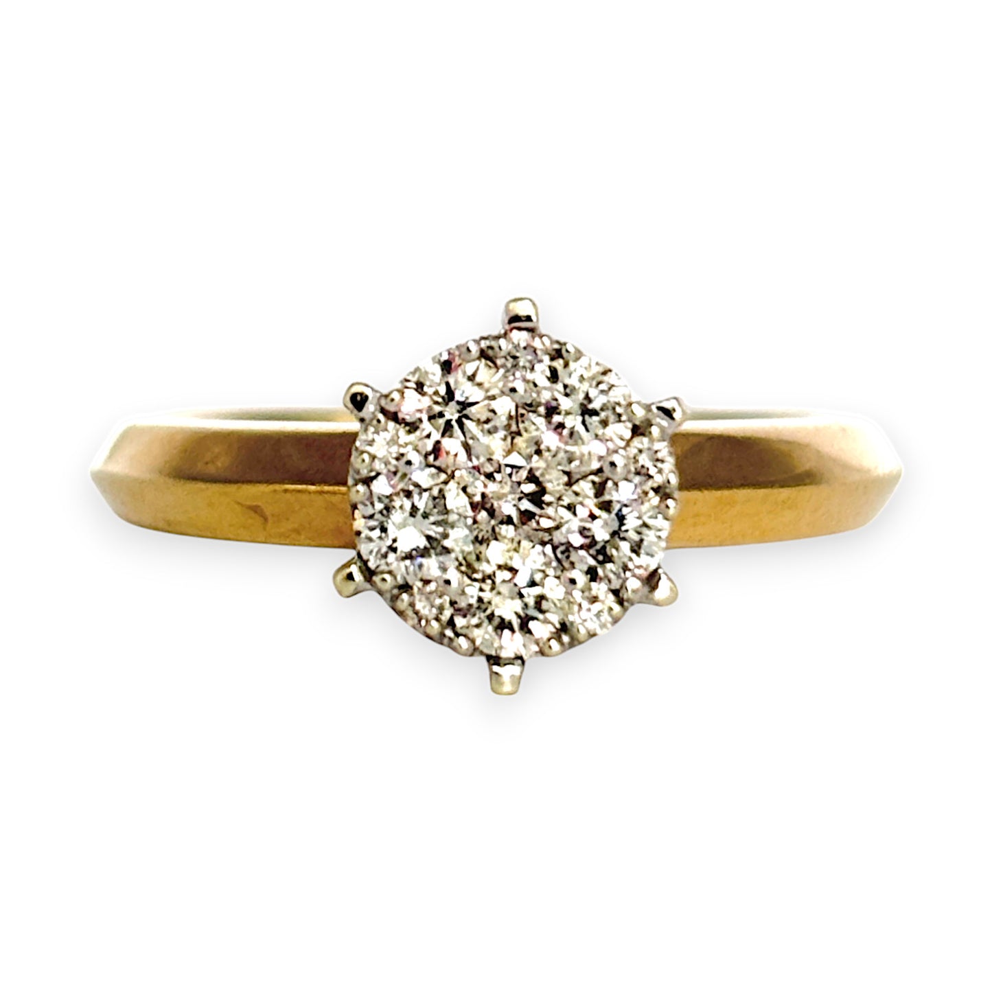 GOLD DEAL | FLASH SALE 9ct Gold Illusion Set Diamond Ring Size O Valuation $3,000