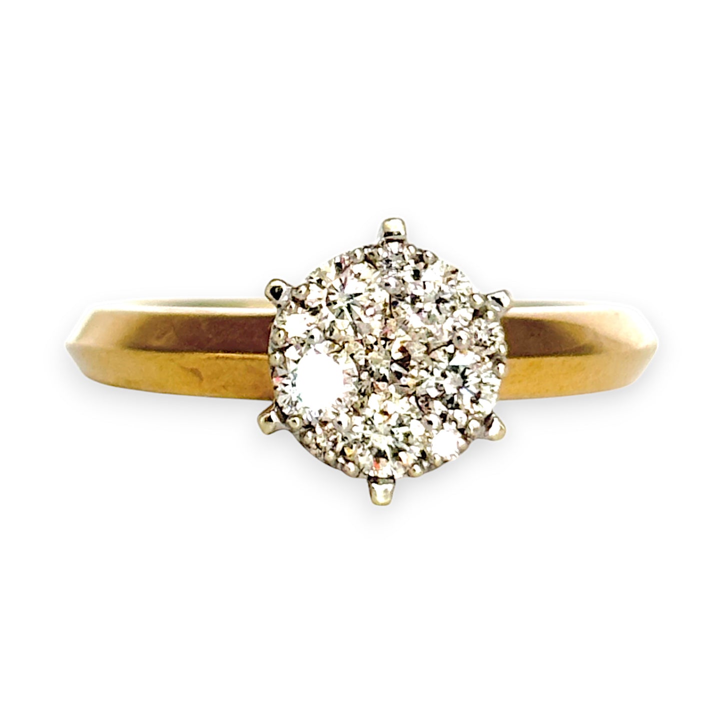 GOLD DEAL | FLASH SALE 9ct Gold Illusion Set Diamond Ring Size O Valuation $3,000