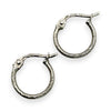NZGD | 18ct White Gold Frostline Textured Hoop Earrings 13.4mm