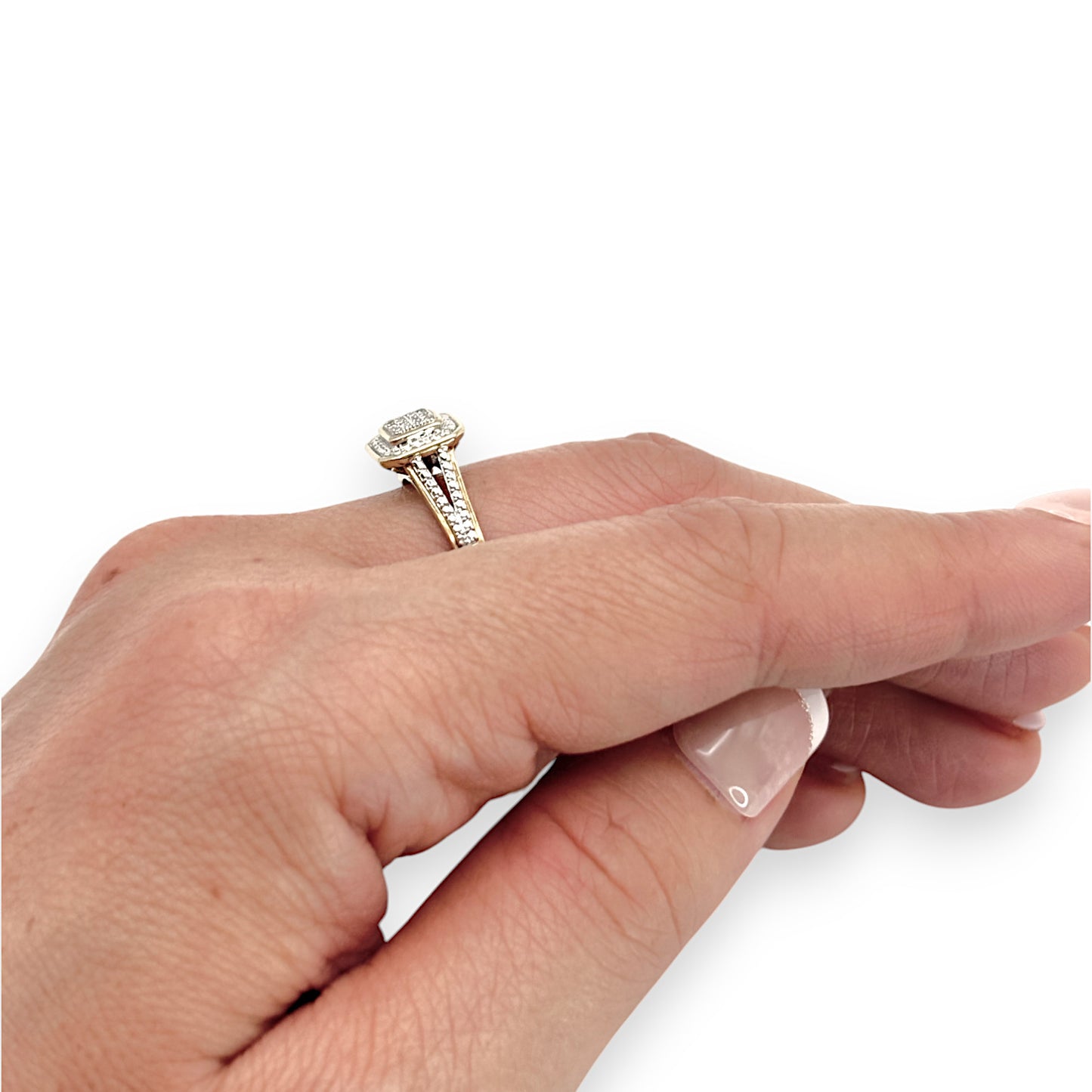 GOLD DEAL | 9ct Gold Double Tier Diamond Ring. Valuation $1,650