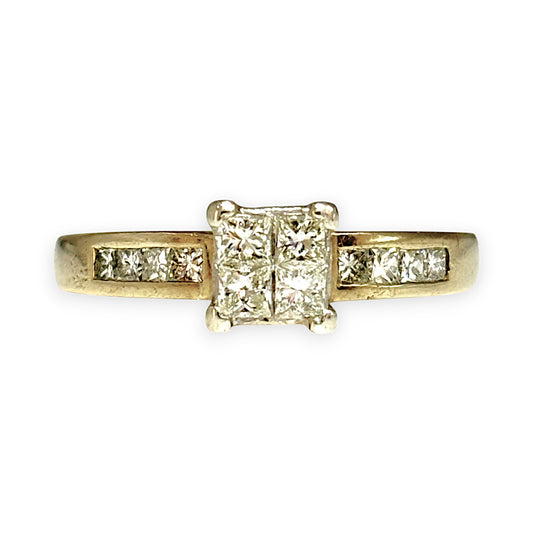GOLD DEAL | 9ct Gold Princess Cut Diamond Ring. Valuation $2,350.00. R # 280