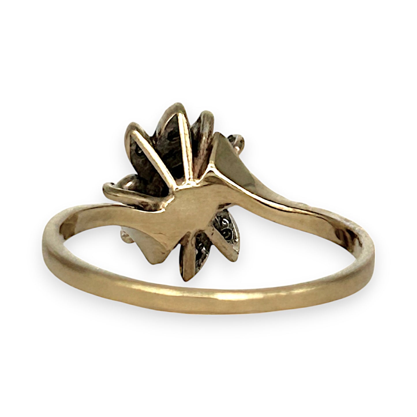 GOLD DEAL | 9K Gold Sapphire & Diamond 7 Stone Ring Size M1/2