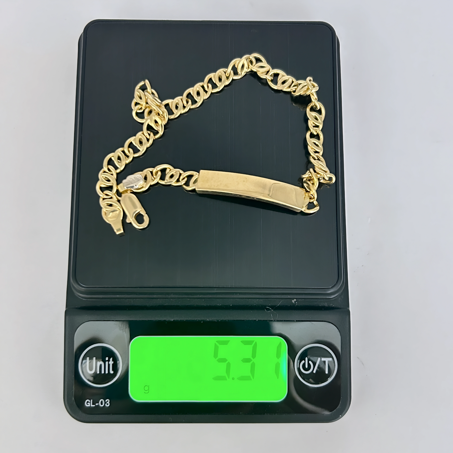 NZGD | 18ct Gold Aureon Duo‑Chain ID Bar Bracelet 19.8cm