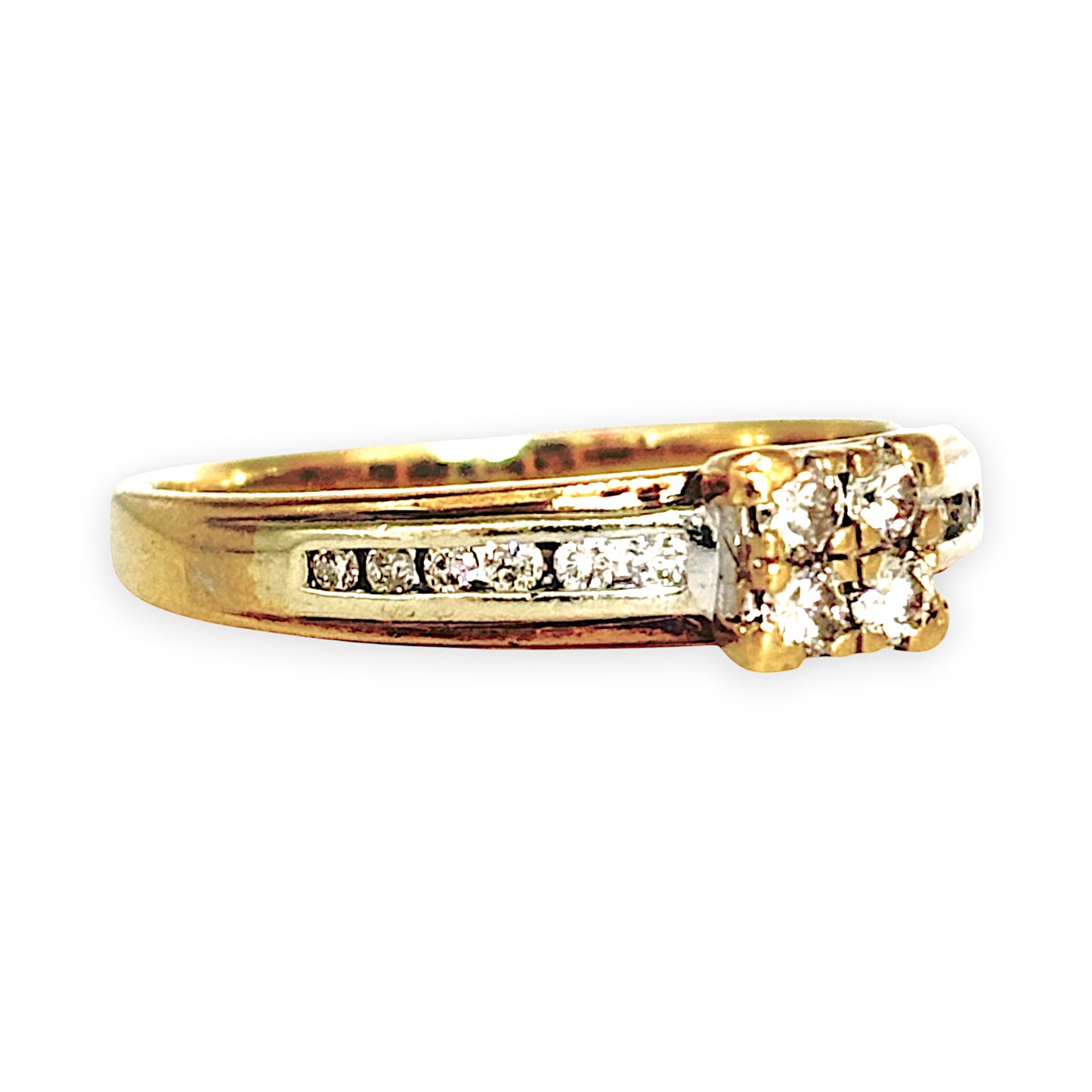 GOLD DEAL | 9ct Gold Sparkling Diamond Exquisite Ring, Size S1/4 Valutaion $2,150
