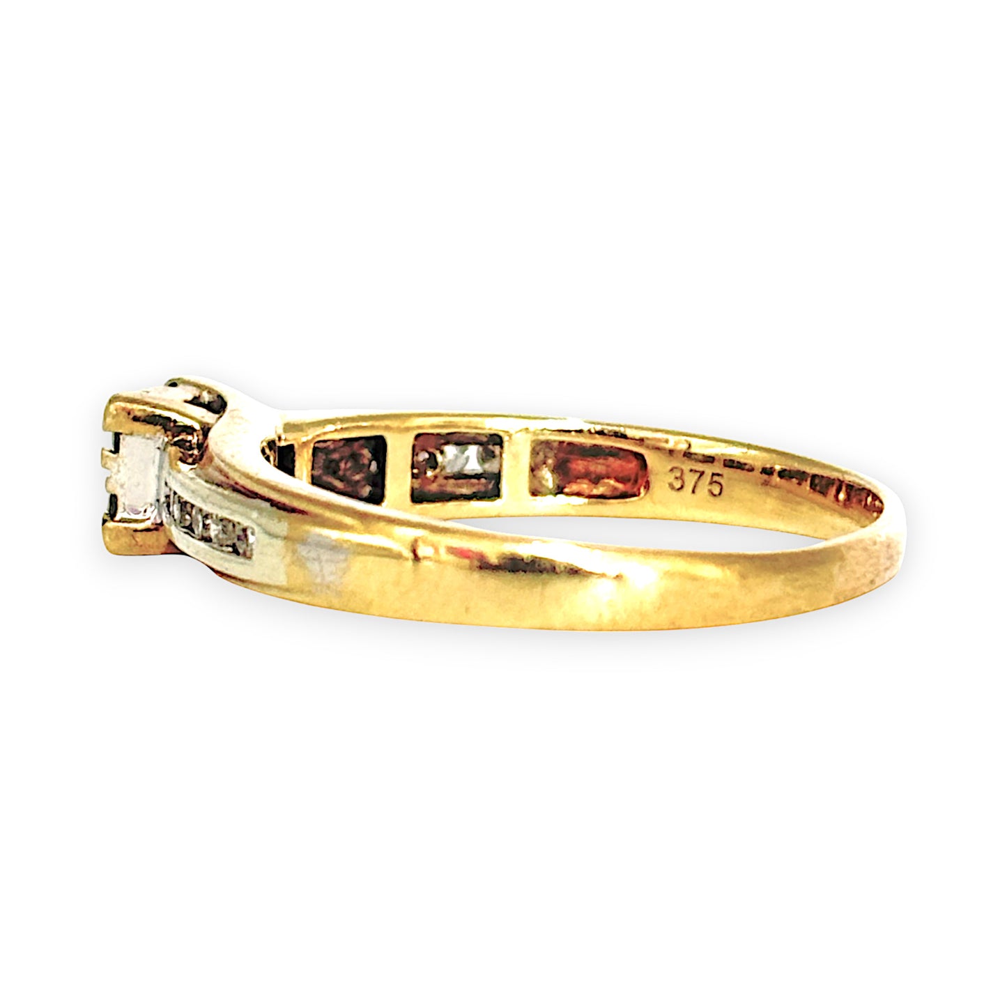 GOLD DEAL | 9ct Gold Sparkling Diamond Exquisite Ring, Size S1/4 Valutaion $2,150