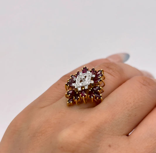 NZGD | 18ct Gold Golden Flame Ruby & Diamond Ring Valuation $5,100