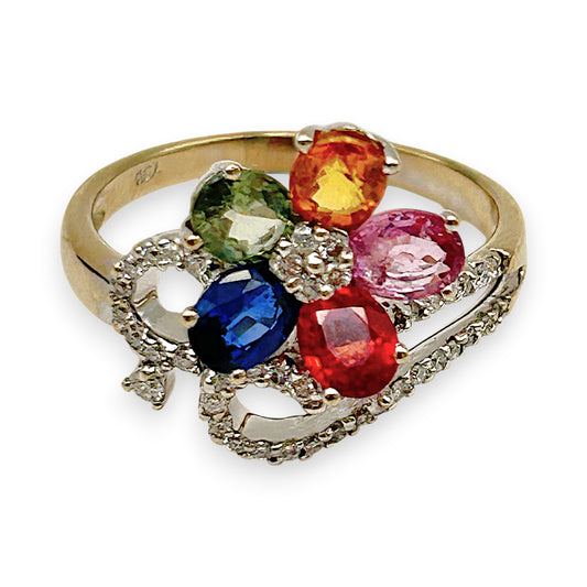 NZGD | 18ct Y/W Gold Eternal Petal Harmony Ring Valuation $5,135