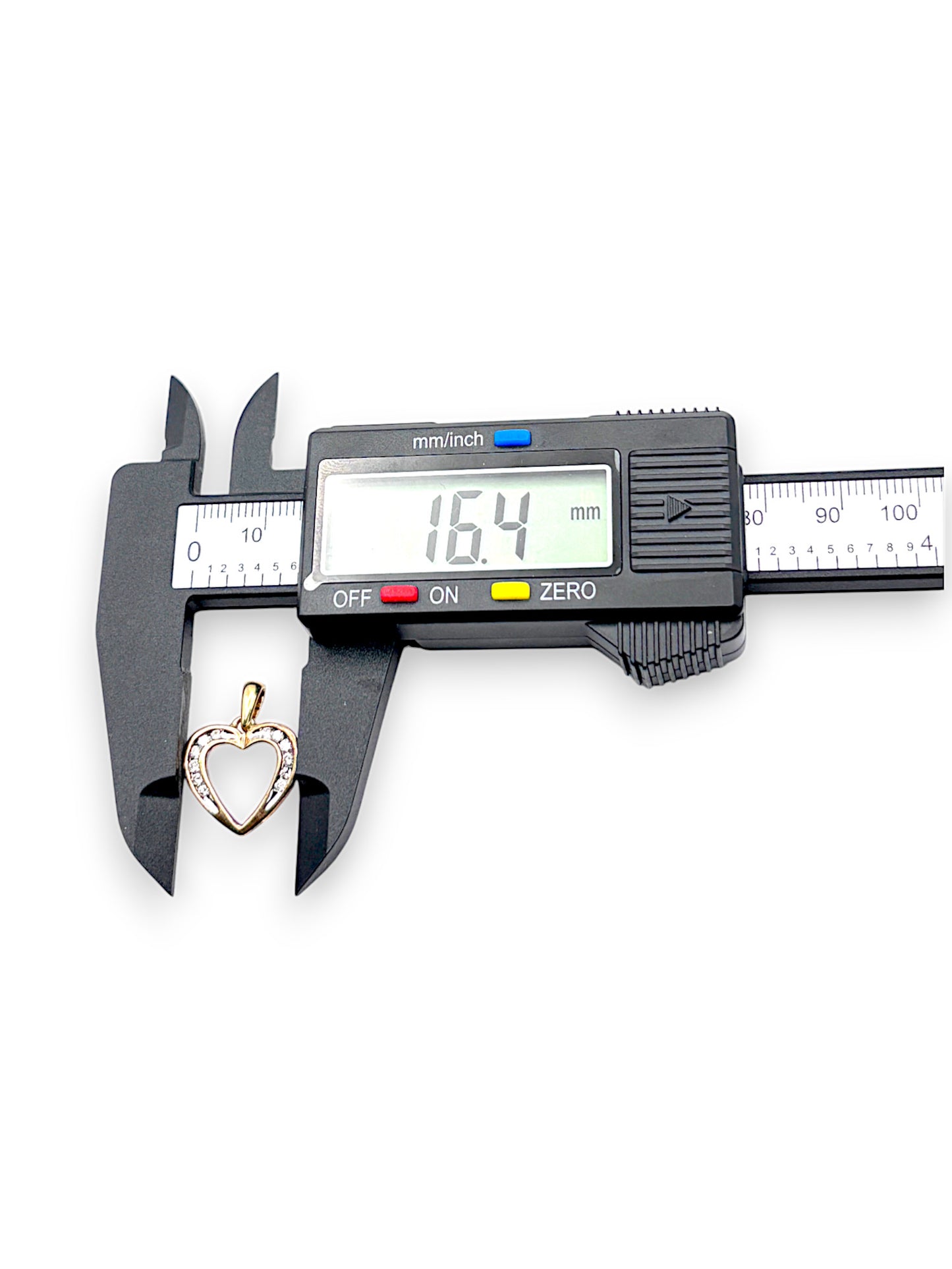 9ct Gold Heart Solid Pendant with Diamonds. R # 287