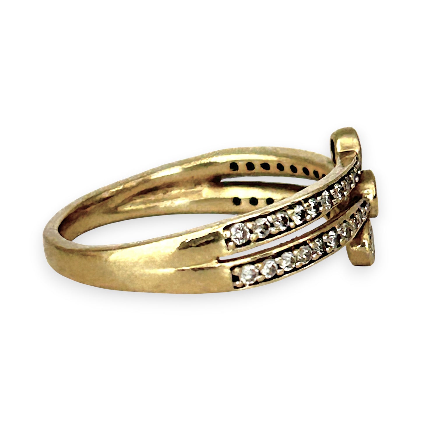 GOLD DEAL | FLASH SALE 9ct (9K) Gold Radiant Trio Diamond Ring Size O