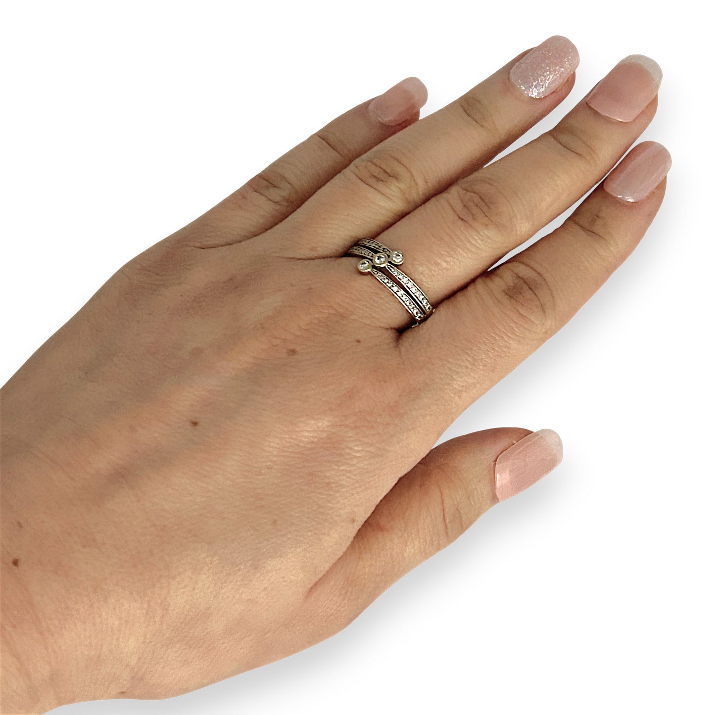 GOLD DEAL | FLASH SALE 9ct (9K) Gold Radiant Trio Diamond Ring Size O