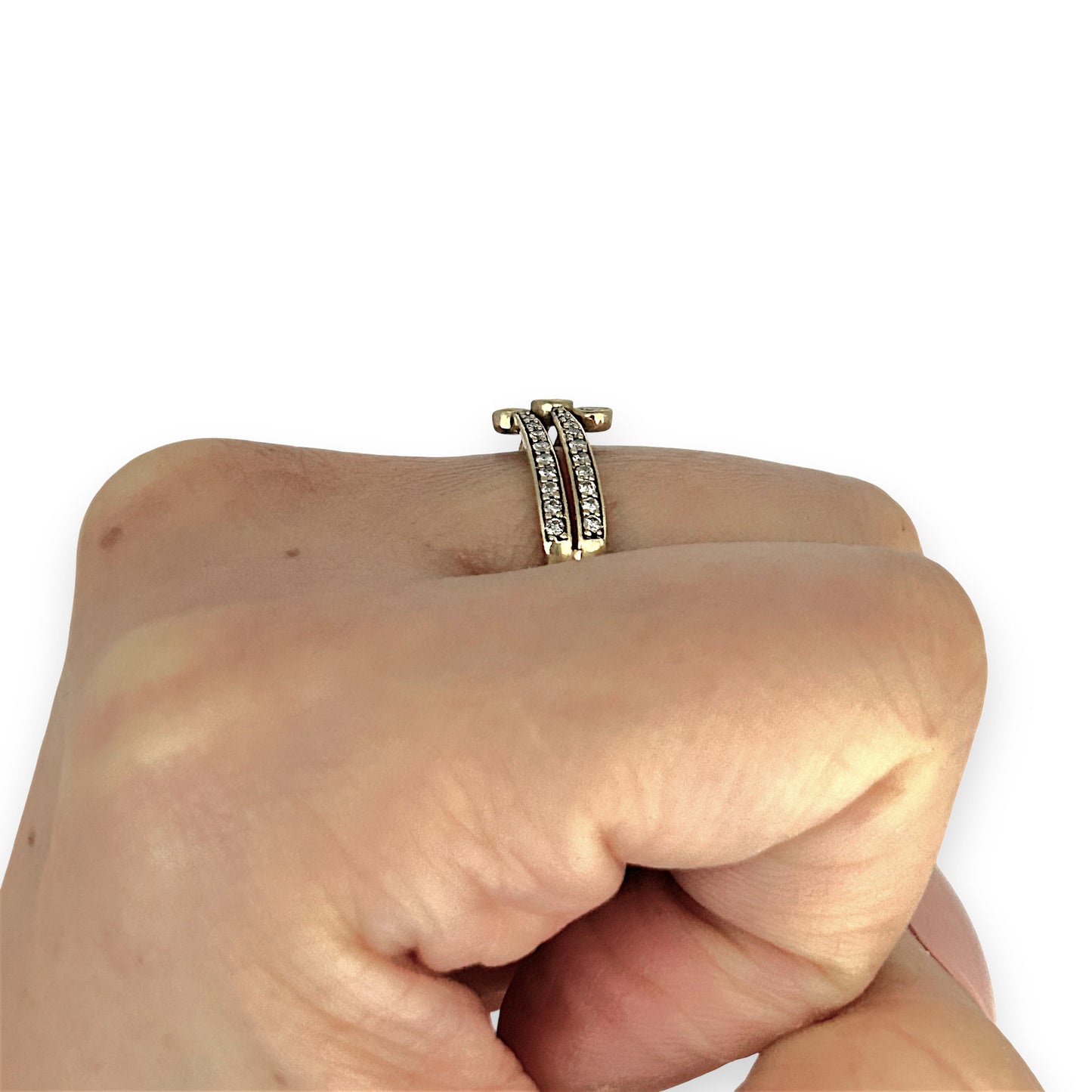 GOLD DEAL | FLASH SALE 9ct (9K) Gold Radiant Trio Diamond Ring Size O