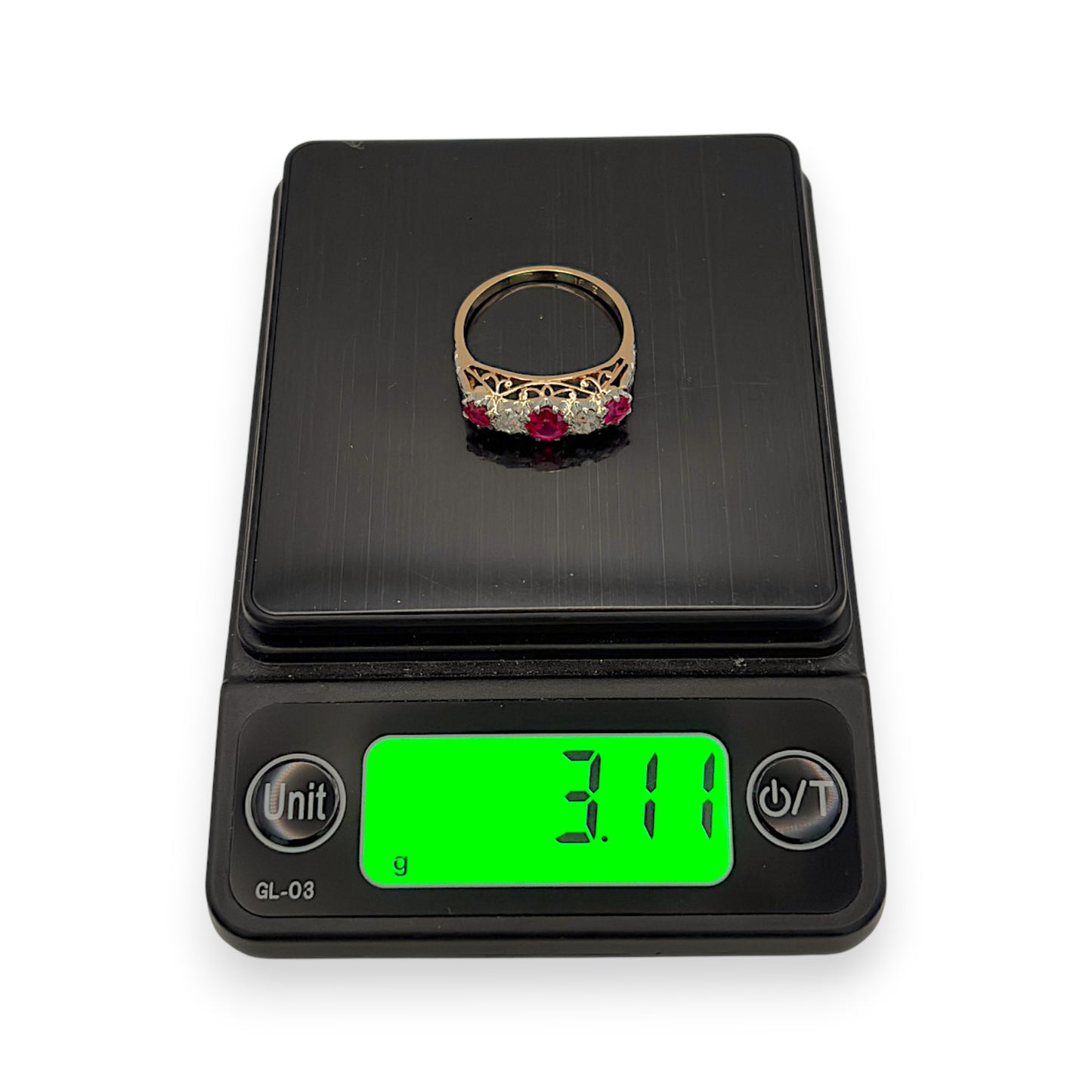 NZGD | 18ct Gold Scarlet Symphony Heirloom Ring Size P 1/2