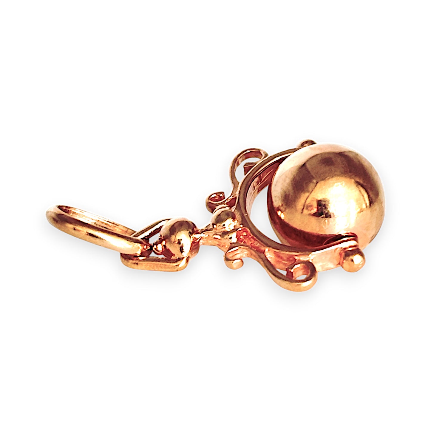 GOLD DEAL | 9ct Vintage Rose Gold Euro 12mm Spinning Ball Pendant