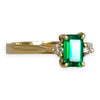 9ct Gold Emerald & Diamonds Ring, Size L. R # 293