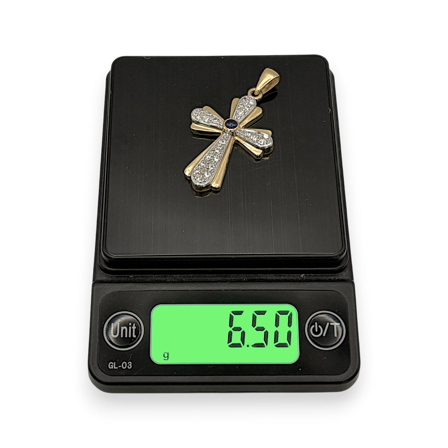 NZGD | 18kt Y/W Gold Eternal Spark Cross Pendant 37.2mm