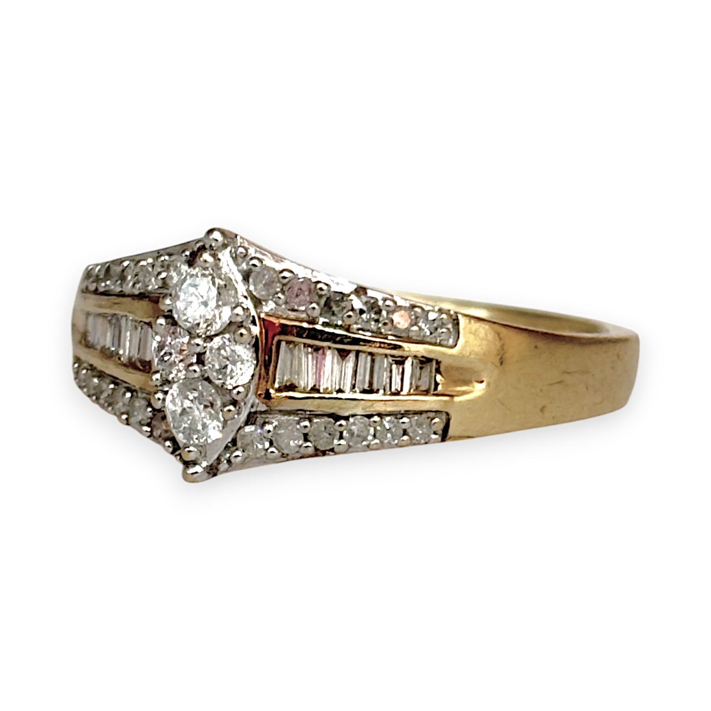 GOLD DEAL | 9ct Gold Marquise Diamond Ring Valuation $2,800 Size N. R # 297