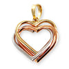 9ct Gold (Yellow, Rose & White) Lovely Heart Pendant. R # 298