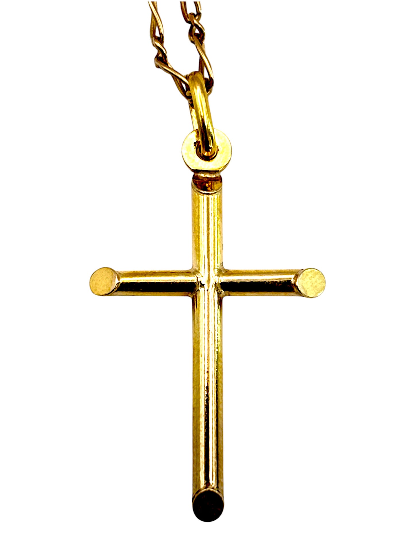 9ct Gold Rounded Cross Pendant. R # 300