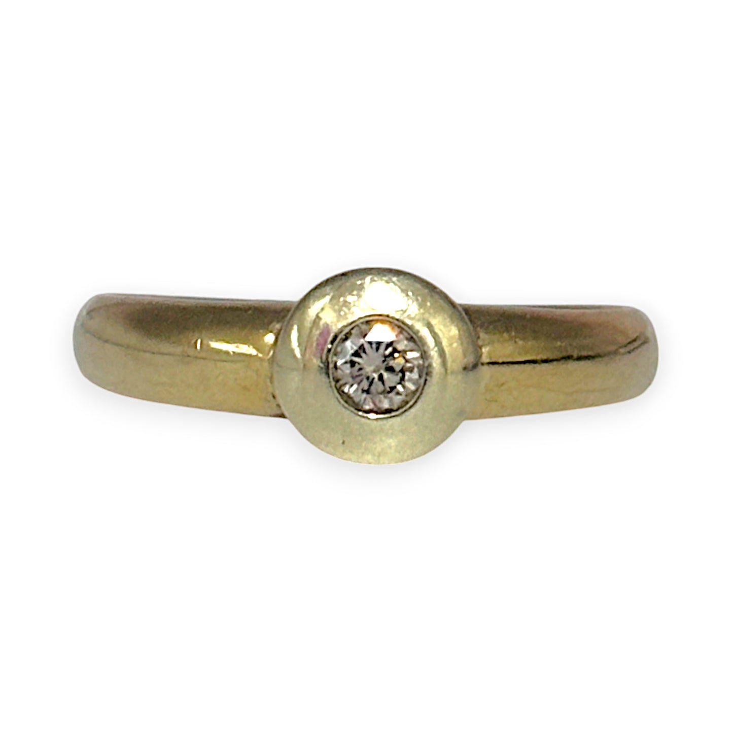 GOLD DEAL | 9ct Gold Ring Radiant Circle Setting with Round Diamond