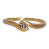 9ct Gold Ring Moderate Size Diamond, Size S. R # 310