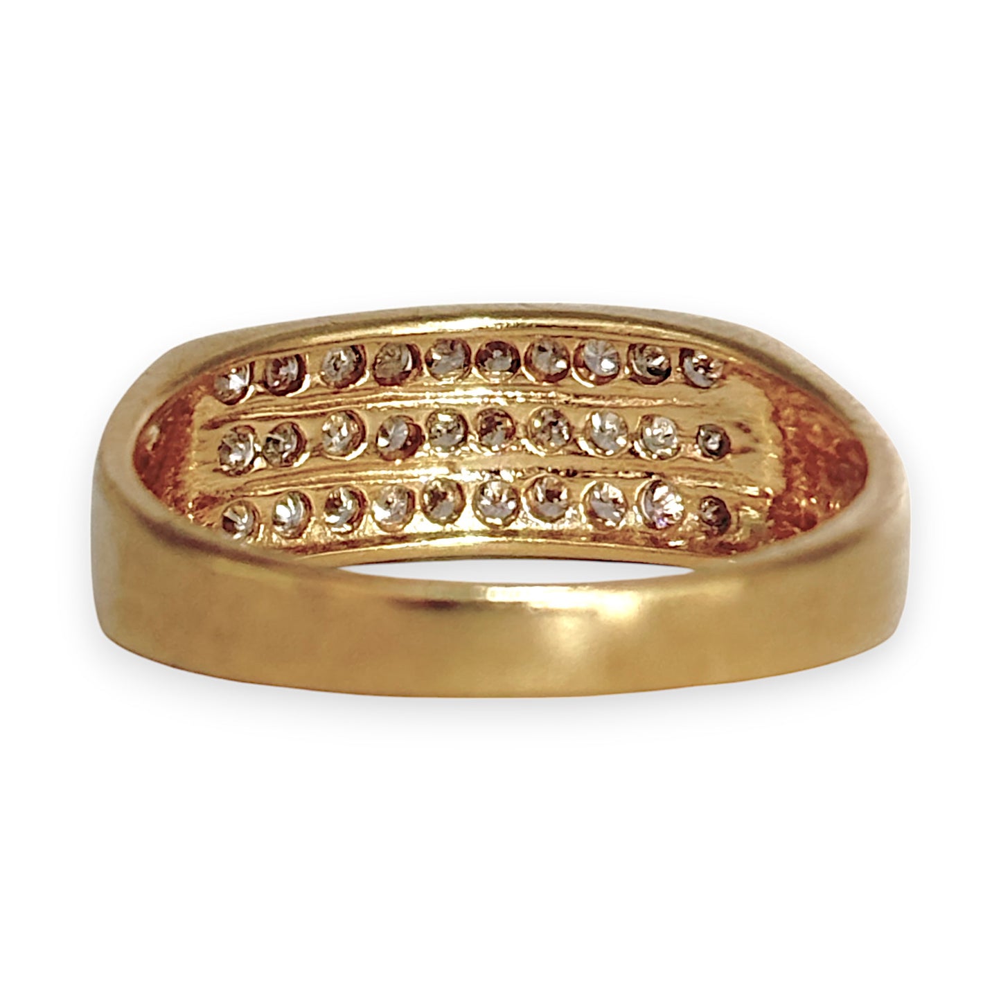 9ct Gold Channel Set Diamond Ring Size S, Valuation $2,850. R # 312