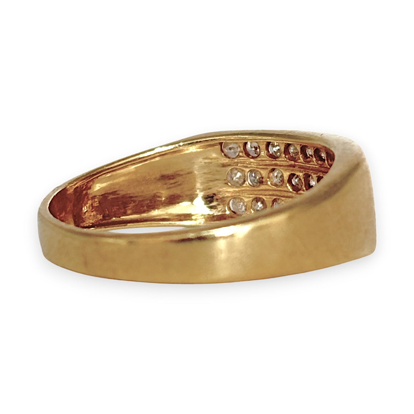 9ct Gold Channel Set Diamond Ring Size S, Valuation $2,850. R # 312