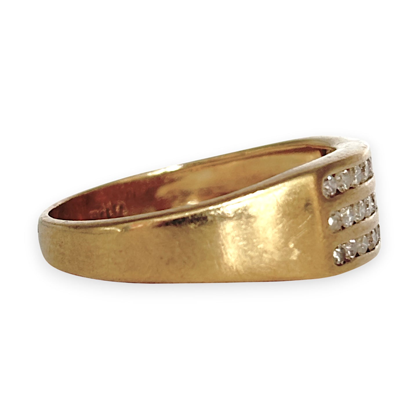 9ct Gold Channel Set Diamond Ring Size S, Valuation $2,850. R # 312