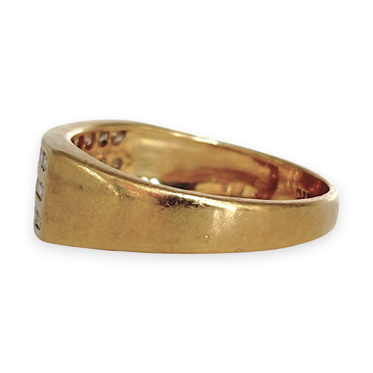9ct Gold Channel Set Diamond Ring Size S, Valuation $2,850. R # 312