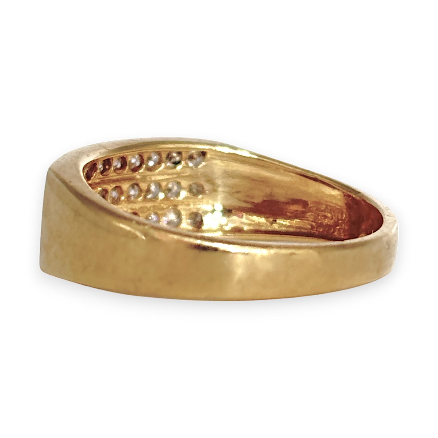 9ct Gold Channel Set Diamond Ring Size S, Valuation $2,850. R # 312