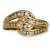 GOLD DEAL | 9ct Gold Two Channel Settings Diamond Ring Size Q1/2 Valuation $2,550
