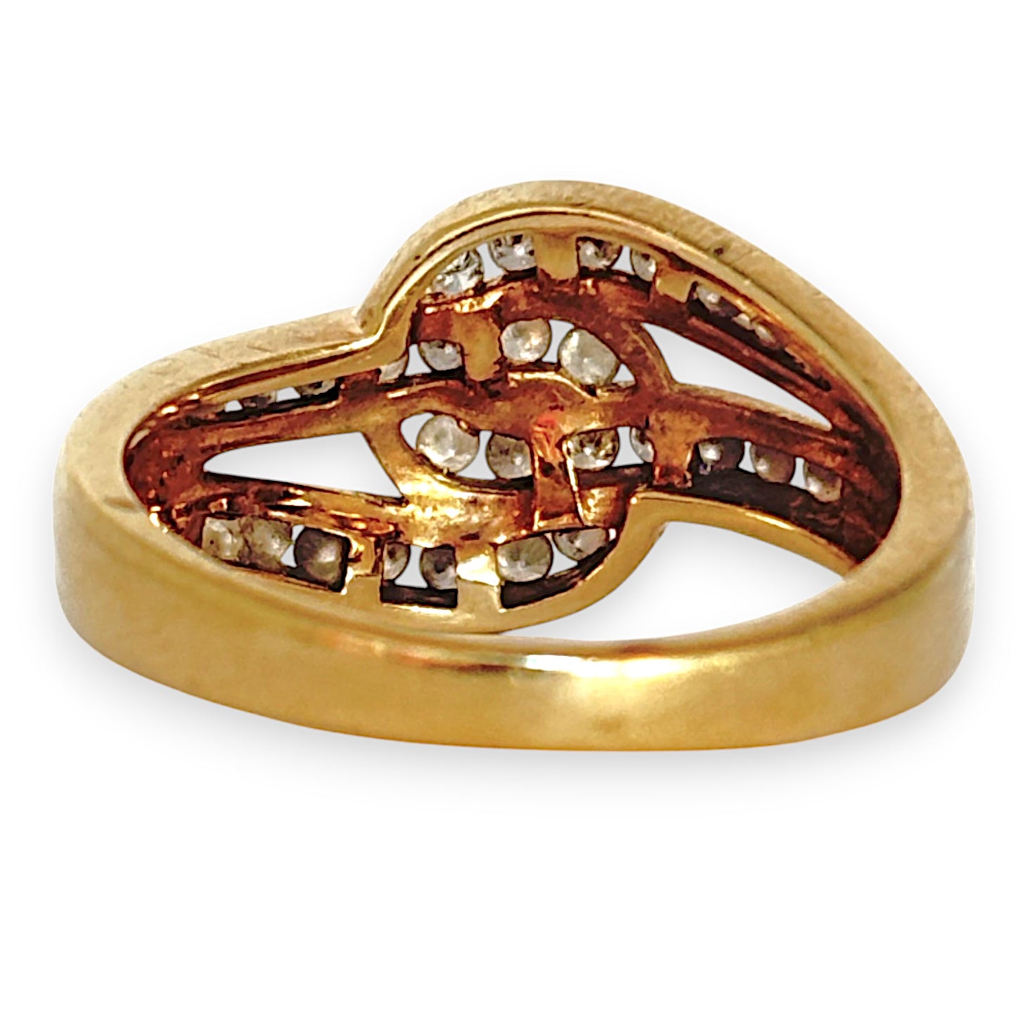 GOLD DEAL | 9ct Gold Two Channel Settings Diamond Ring Size Q1/2 Valuation $2,550