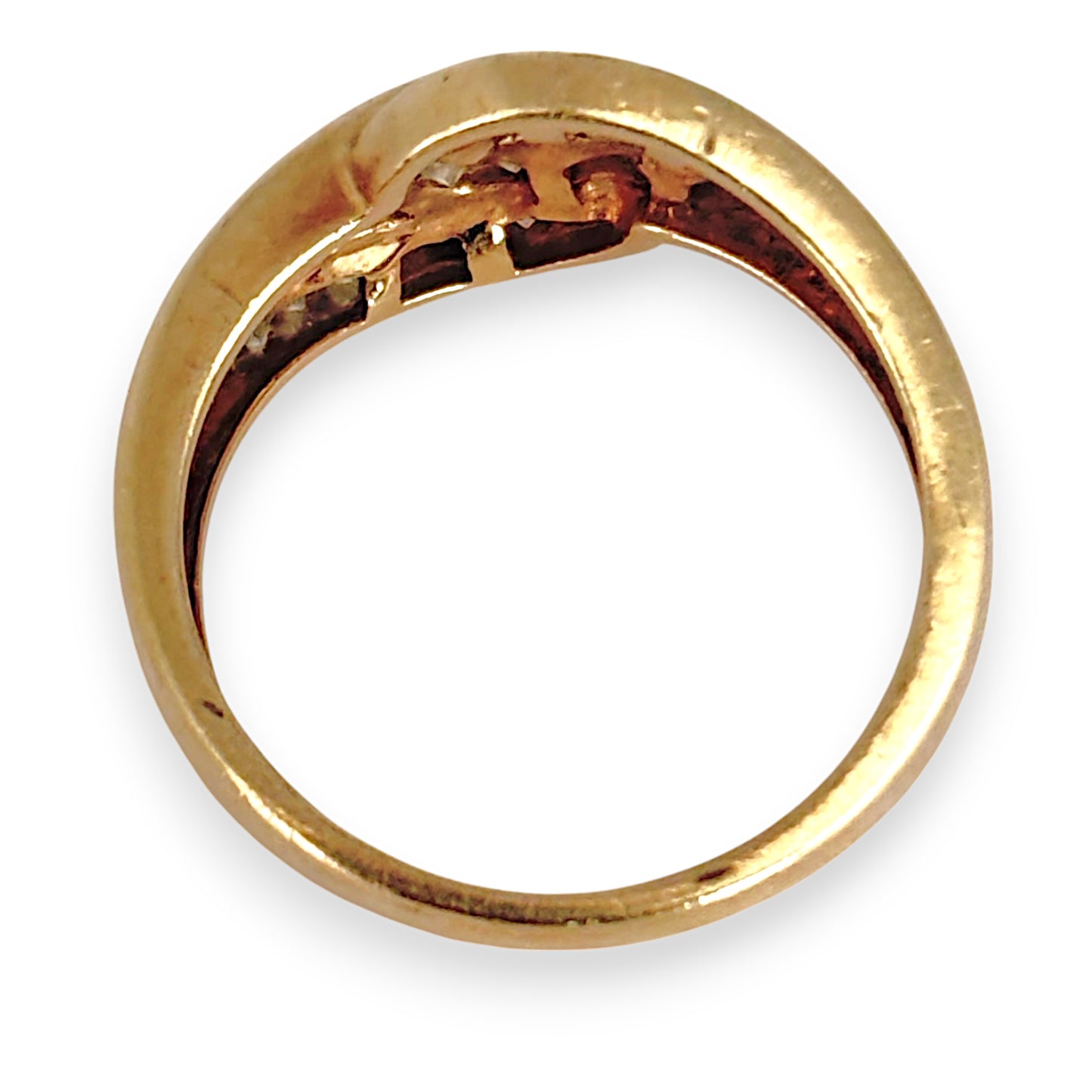 GOLD DEAL | 9ct Gold Two Channel Settings Diamond Ring Size Q1/2 Valuation $2,550