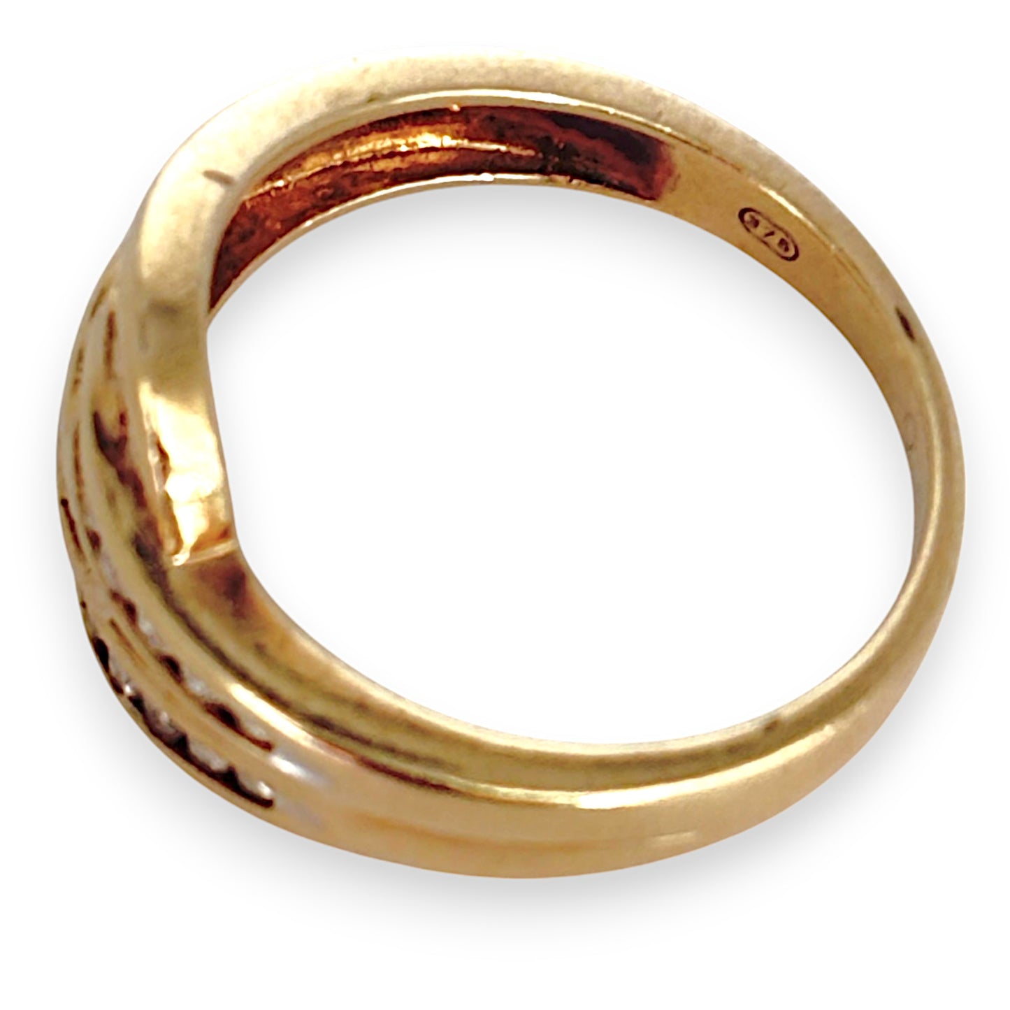 GOLD DEAL | 9ct Gold Two Channel Settings Diamond Ring Size Q1/2 Valuation $2,550