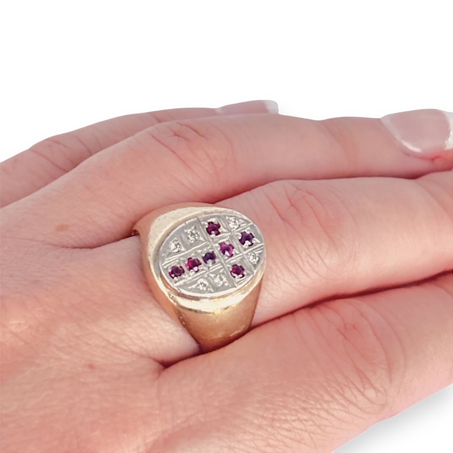 GOLD DEAL | 9ct Gold Ruby Cross Ring