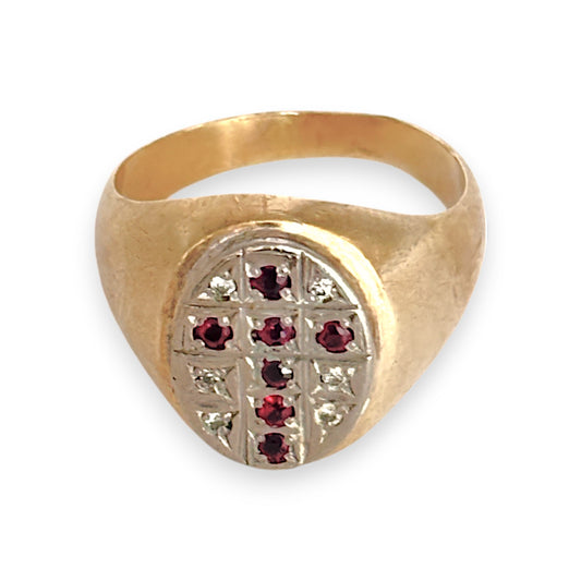 GOLD DEAL | 9ct Gold Ruby Cross Ring