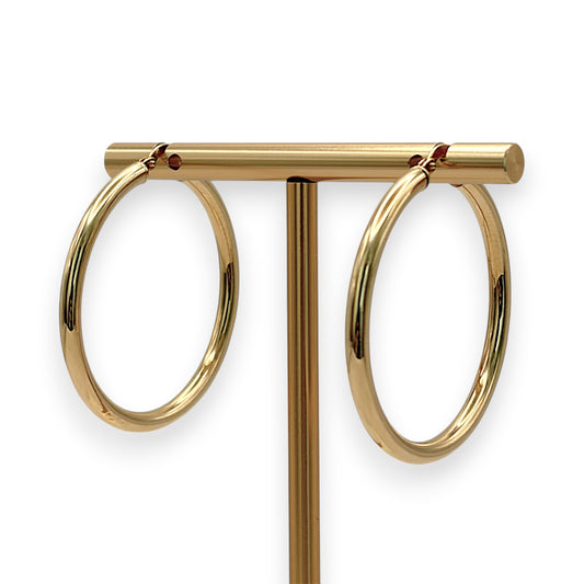 NZGD | 18ct Gold Radiant Circle Hoop Earrings 35.5mm