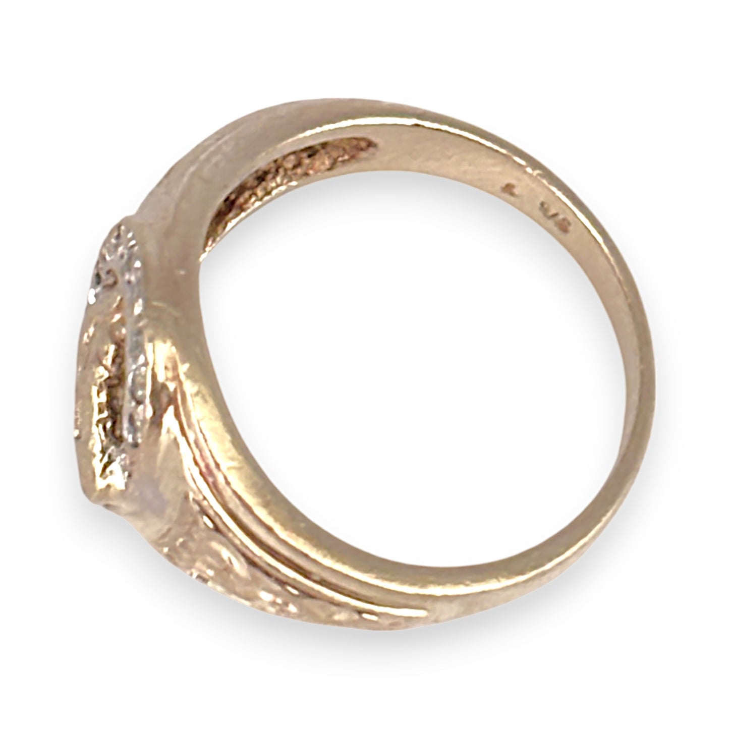 9ct Gold Diamond Set Horseshoe & Horse Head Valuation $1,800 Size Q1/2. R # 322