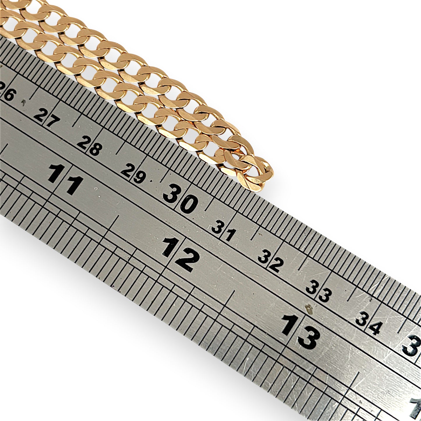 NZGD | 9ct Gold Flat Curb Link Luxury Chain 62cm